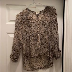 Urban Outfitters Pins & Needles Cheetah Blouse